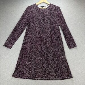 JJill‎ Dress Womens M Tall Purple Stretch Flowy Abstract Long Sleeve Knee Length